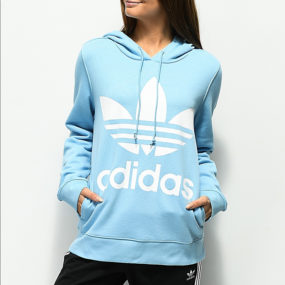Adidas blue trefoil hoodie